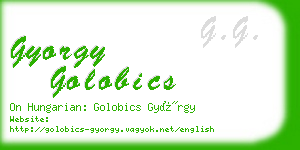 gyorgy golobics business card